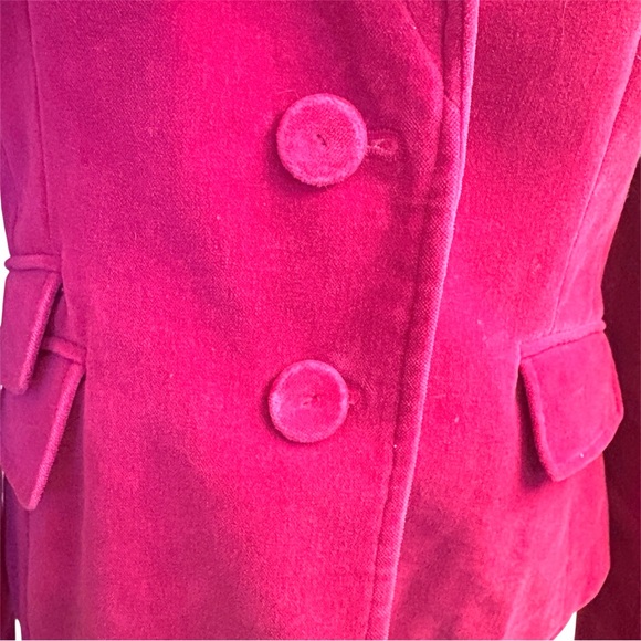 Ann Taylor Petites Fuschia Pink Lined Velvet Jacket 2004, Womens size 4P petite - Picture 9 of 16